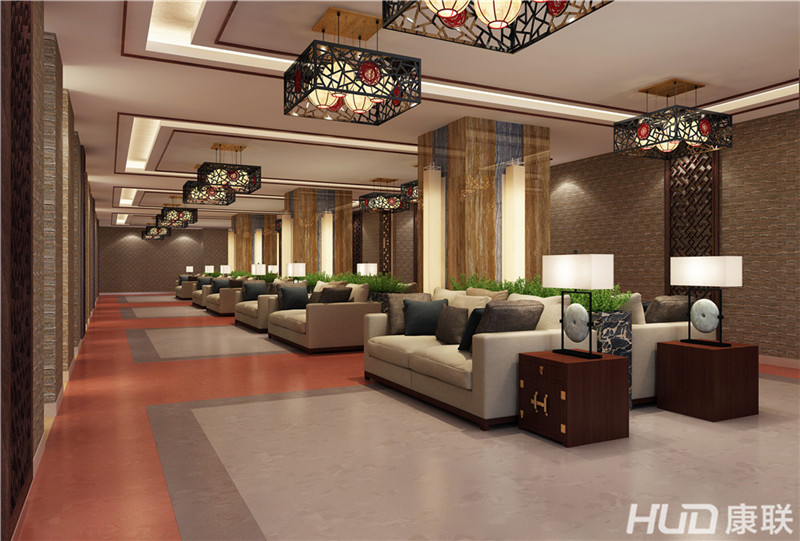 广州仁慈医院体检中心设计二层公共区走廊效果图